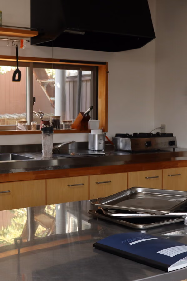 Kitchen workspace for preparing renkon sweets