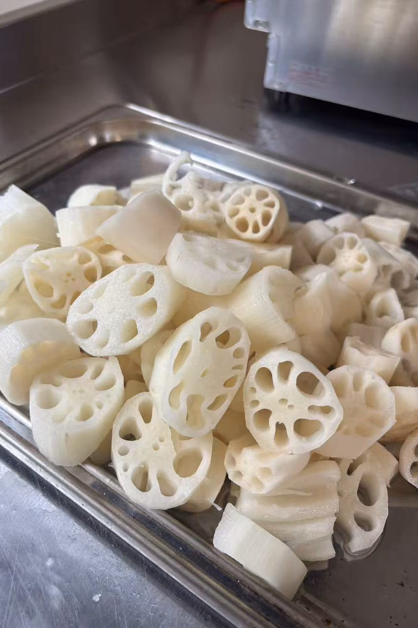 Tsuchiura lotus roots sorted after harvest